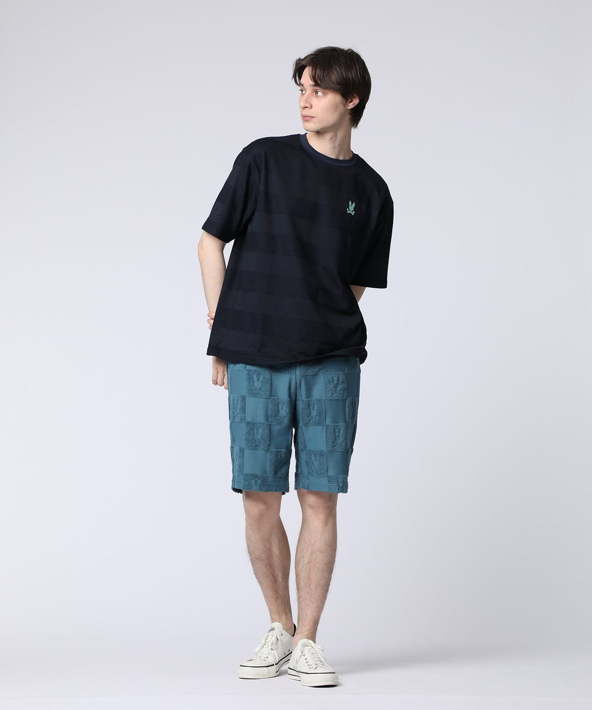パイルジャカード チェック柄 ショートパンツ