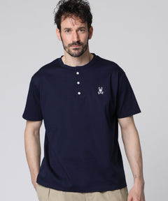 シルケットスムース ヘンリーネック 　Tシャツ