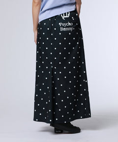[WOMEN]Pocket Bunny Dot Stretch Flare Skirt