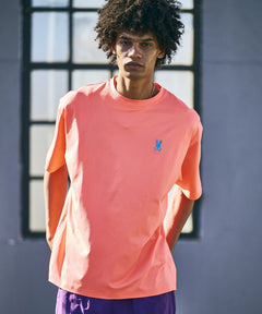 Fine mesh relaxed one-point logo T-shirt