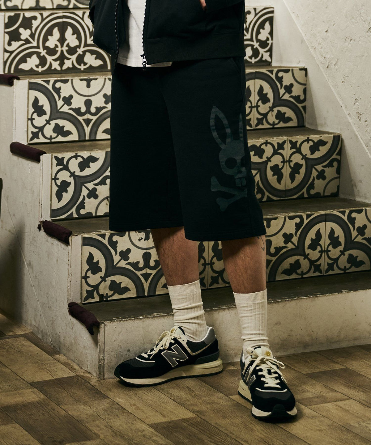 jacquard logo baggy sweat shorts