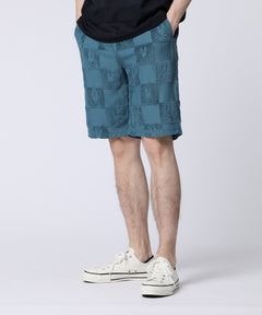 Pile jacquard plaid shorts