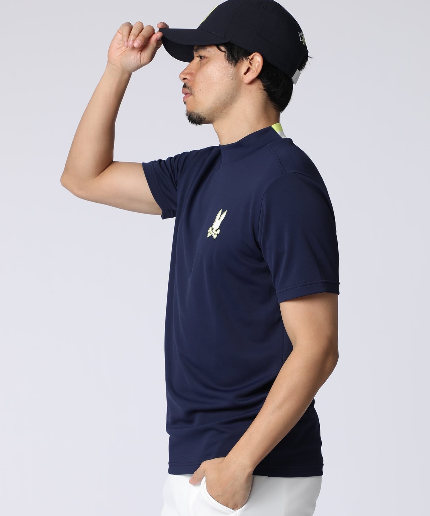 GOLF]コントラストシグネチャーロゴ モックネックTシャツ