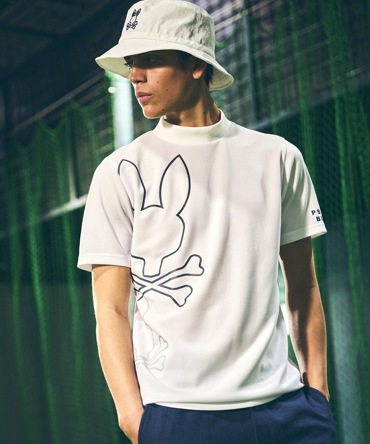 [GOLF] Outline 2BUNNY Dry mesh mock neck T-shirt