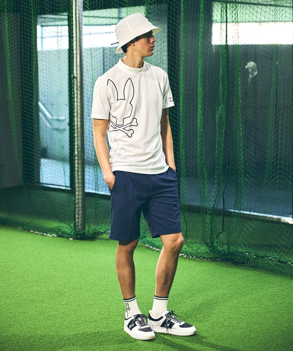 [GOLF] Outline 2BUNNY Dry mesh mock neck T-shirt