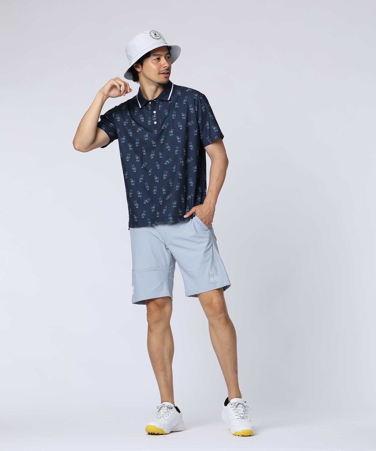 GOLF] DotAirアウトライン2BUNNY 総柄ポロシャツ