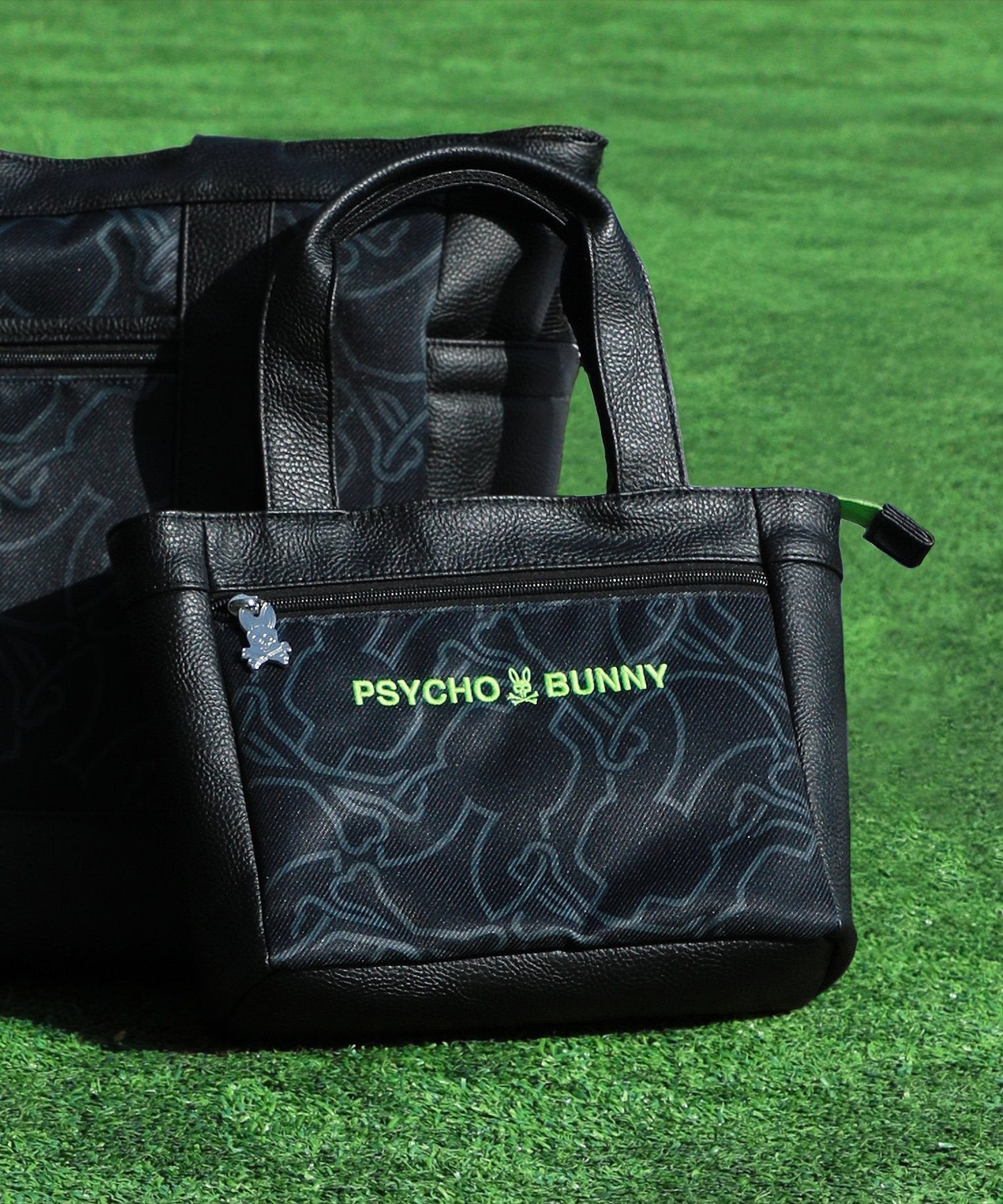 【未使用級】Psycho Bunny ゴルフ ラウンドバック グラフィック 黒 GOLF]ラウンドバッグ FLAGSHIP
