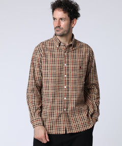 Gun club check corduroy button down shirt