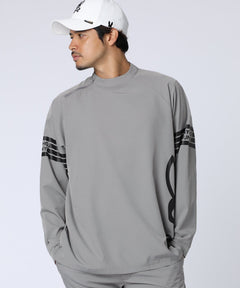 [WEB限定]マークラインサイドロゴ　ジップモックネックＴシャツ