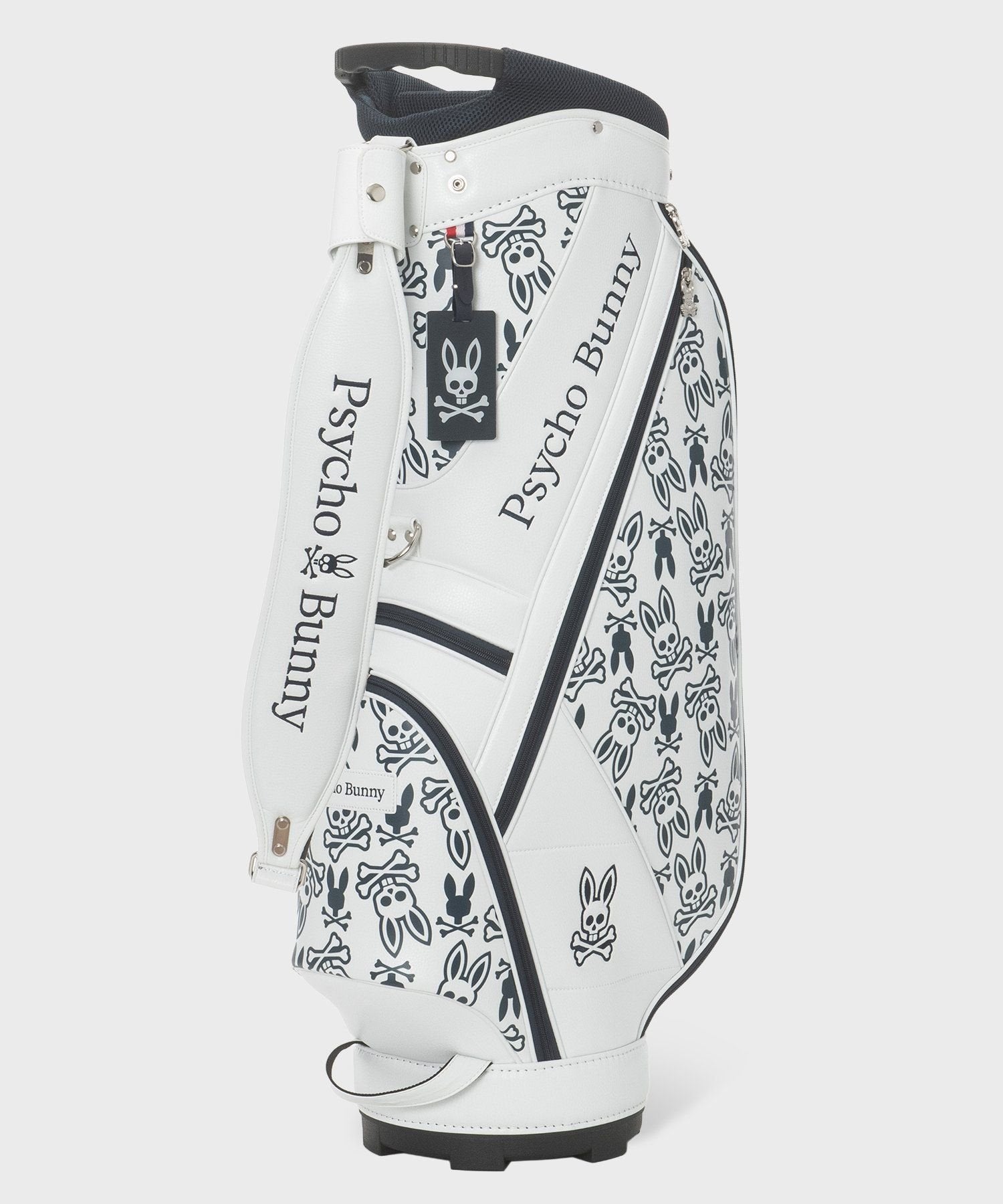 新品未使用 PSYCHO BUNNY キャディバッグ ホワイト GOLF]カートキャディバッグ MONOGRAM
