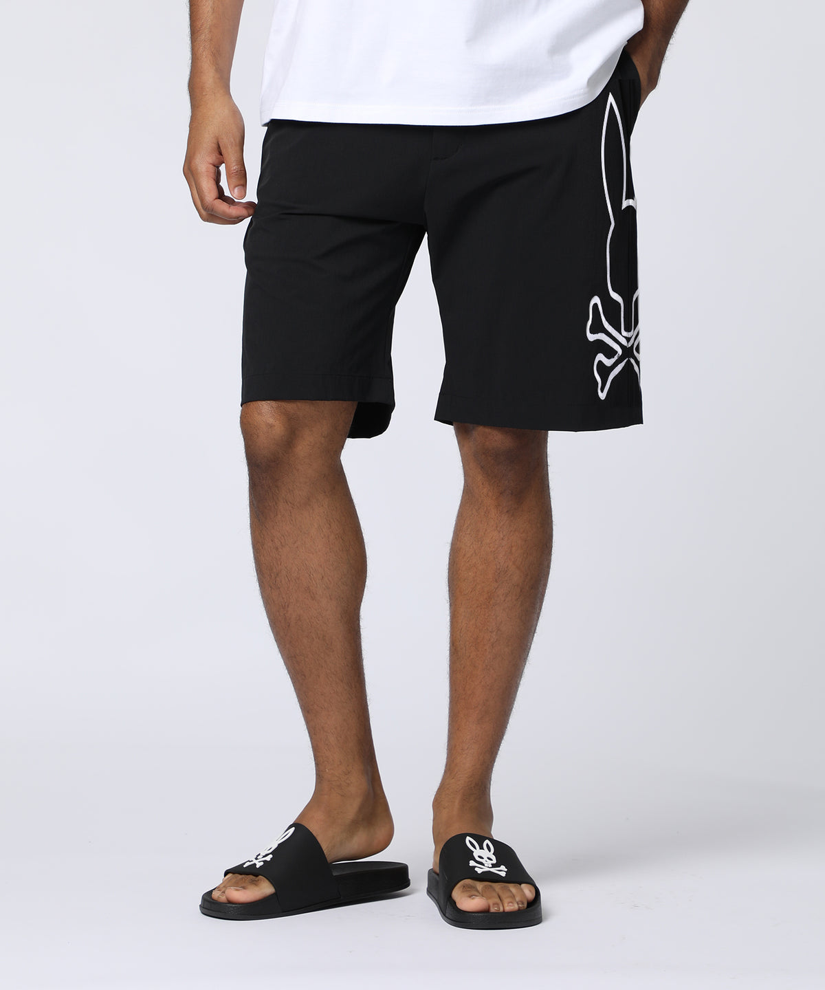 Side logo bunny stretch shorts