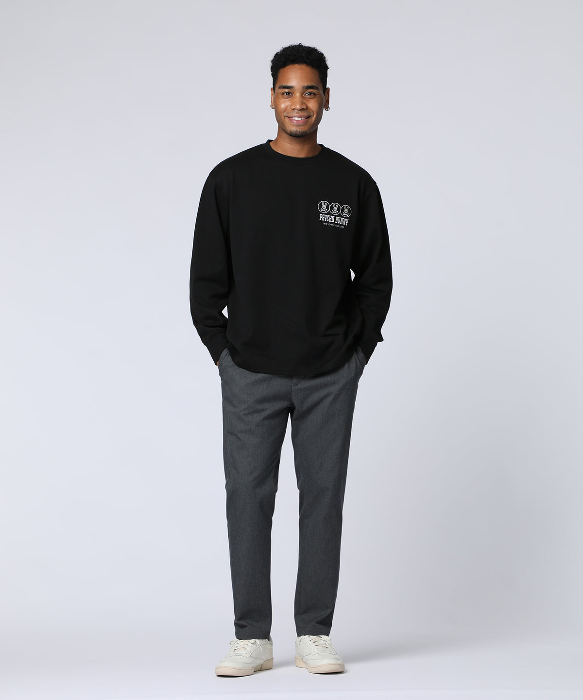 Triple Badge Bunny Long Sleeve T-Shirt