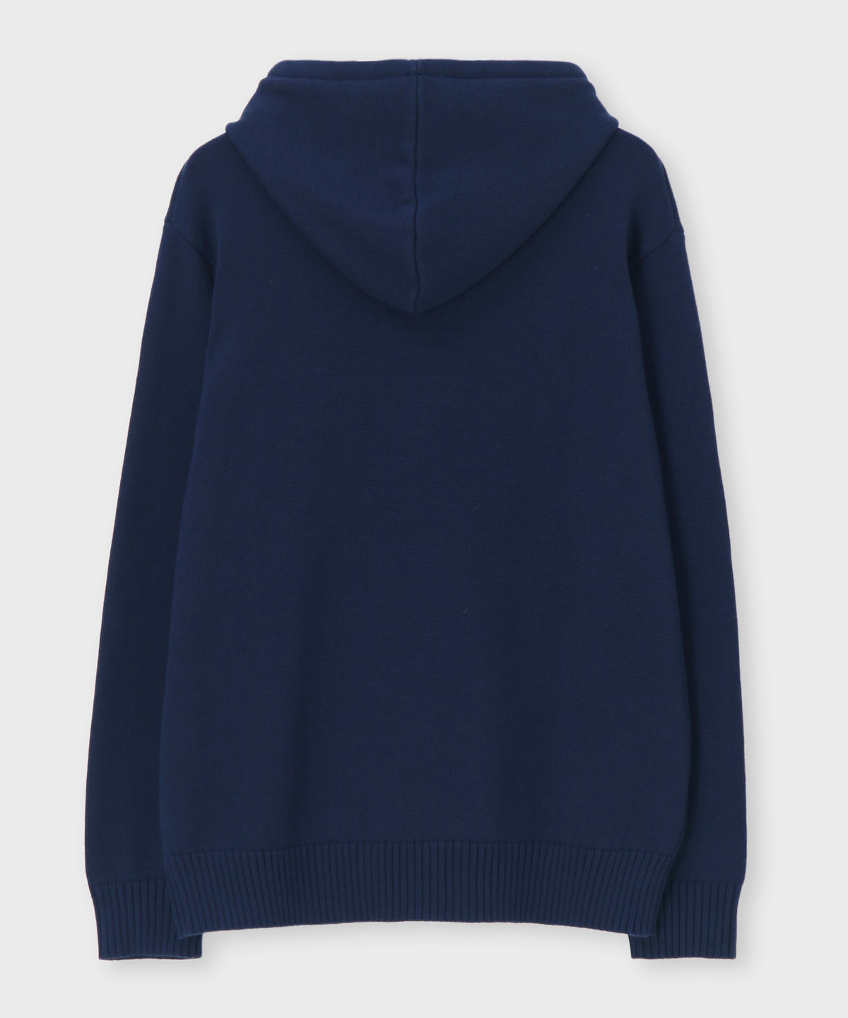 Motif embroidery pullover knit hoodie
