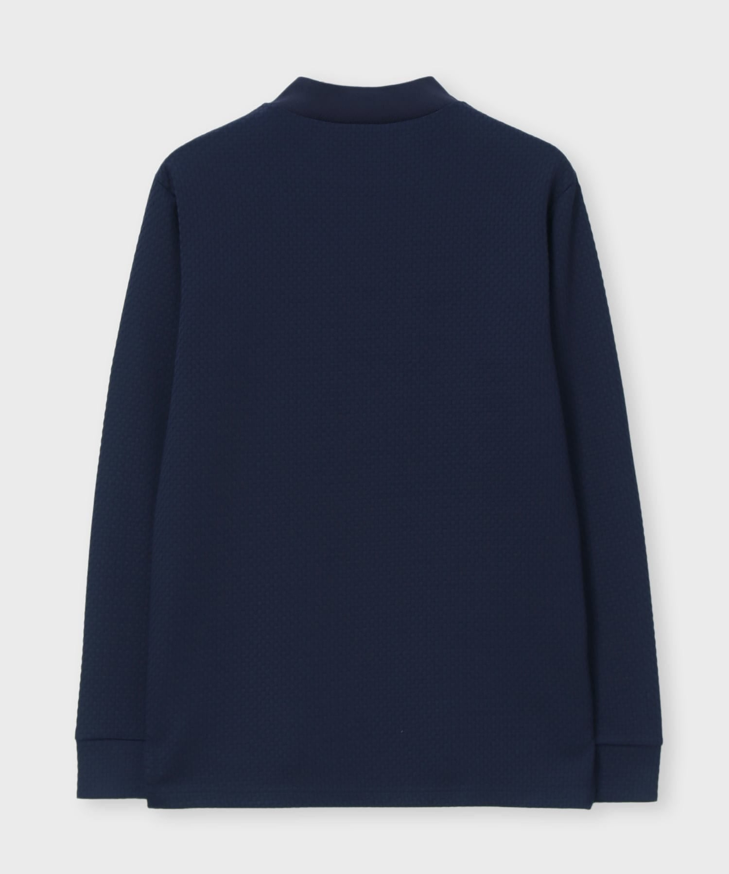 GOLF]格子ジャガード切替 モックネックTシャツ