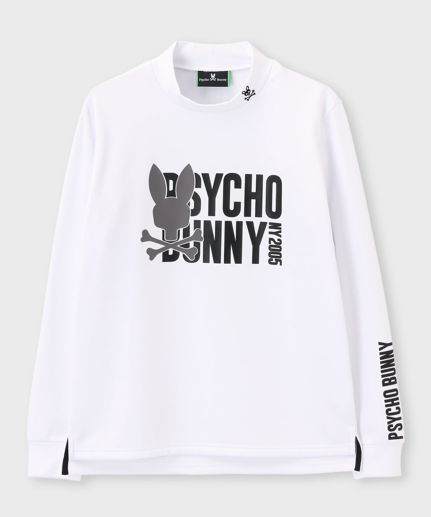 極美品 archivio golf クロップドモックネックシャツ ホワイト ロゴ GOLF]シグネチャーアートワーク モックネックTシャツ