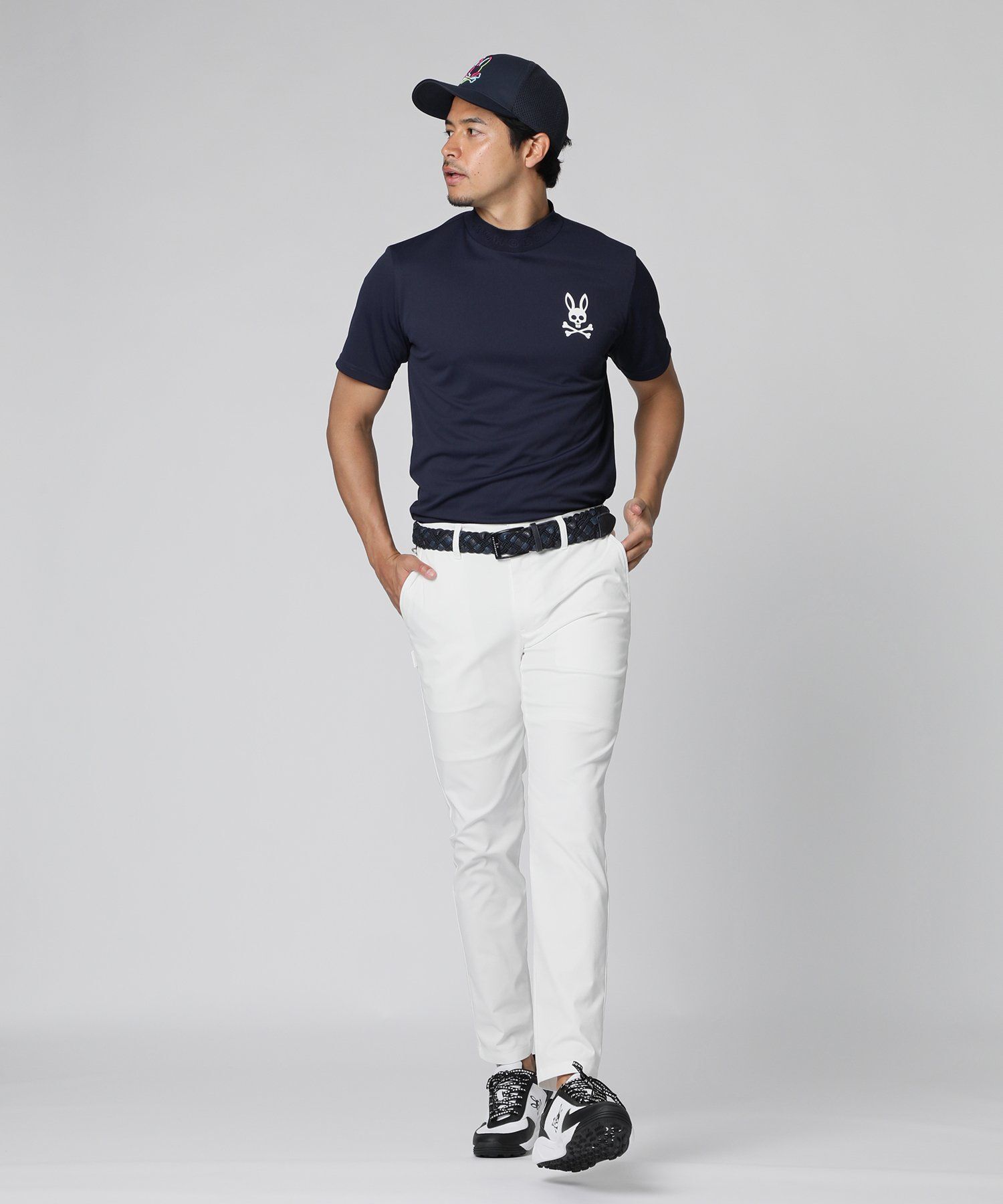 GOLF]スペースマスター ジャガードロゴ 半袖モックネック