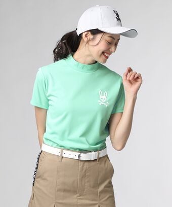 [GOLF][WOMEN]スペースマスター ジャガードロゴ 　半袖モックネック