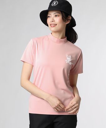 [GOLF][WOMEN]スペースマスター ジャガードロゴ 　半袖モックネック