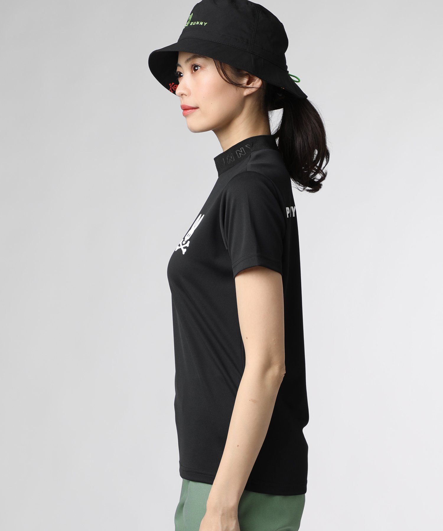 GOLF][WOMEN]スペースマスター ジャガードロゴ 半袖モックネック