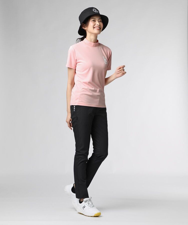 GOLF][WOMEN]スペースマスター ジャガードロゴ 半袖モックネック