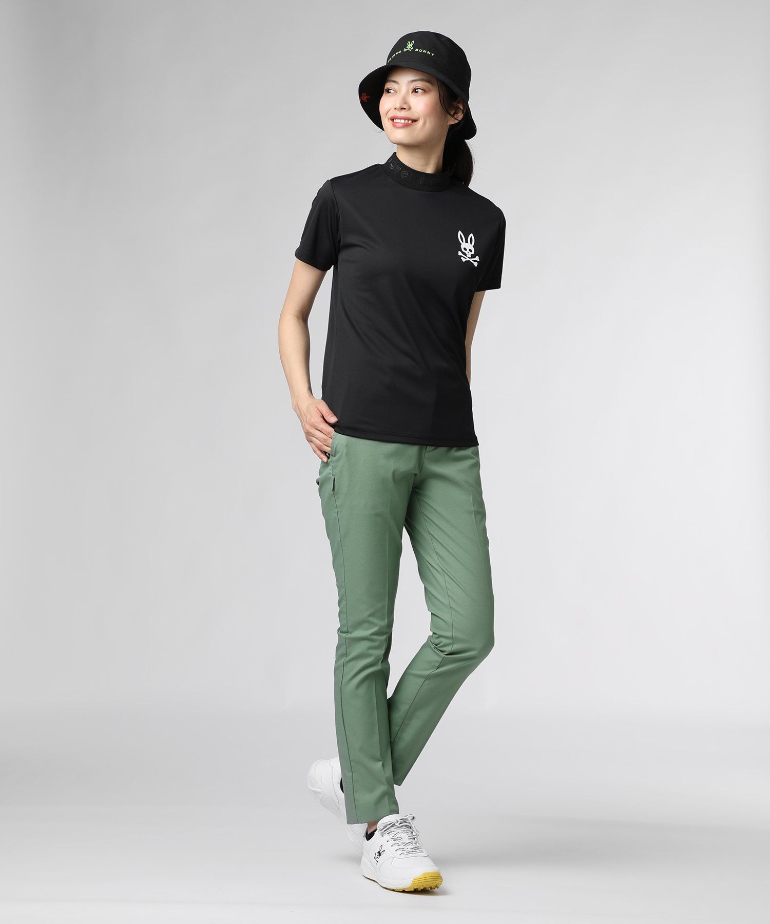 GOLF][WOMEN]スペースマスター ジャガードロゴ 半袖モックネック