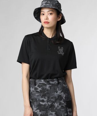 [GOLF][WOMEN]ワンポイントカモバニー 　ヘンリーネックTシャツ