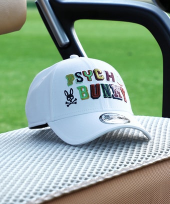 [GOLF]NEW ERA×Psycho Bunny マルチカラーロゴフォント 　　9FORTY キャップ