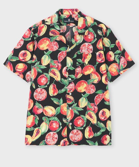 フルーツプリント オープンカラー シャツ