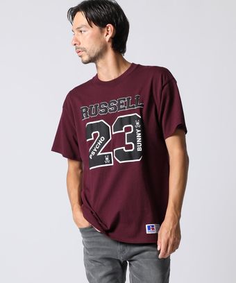 RUSSELL×Psycho Bunnyコラボ フットボール 　Tシャツ