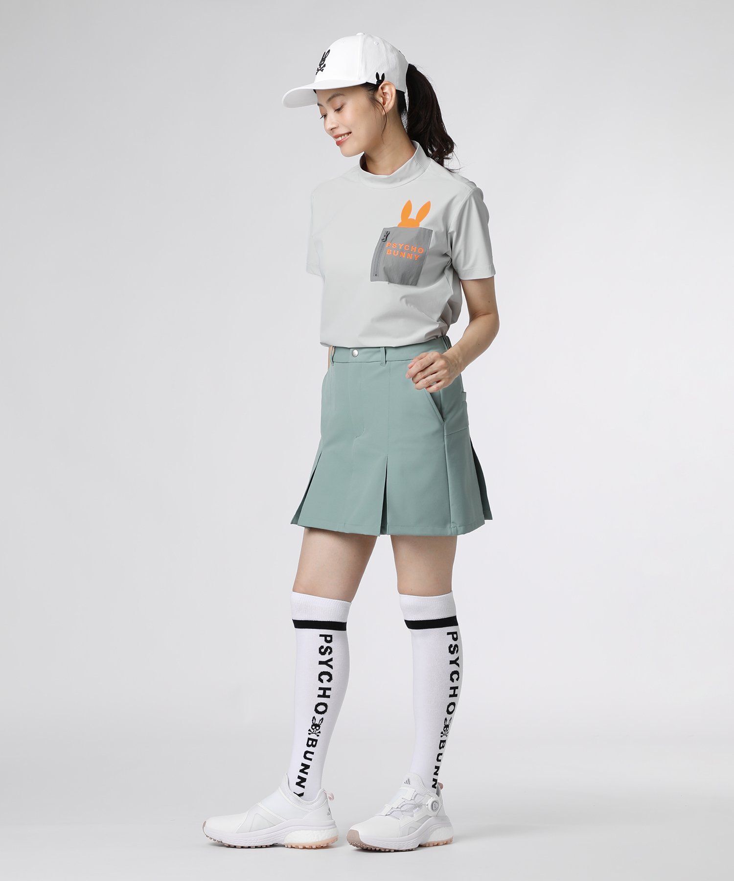 GOLF] [WOMEN]2WAYストレッチツイル ボックスプリーツ スカート