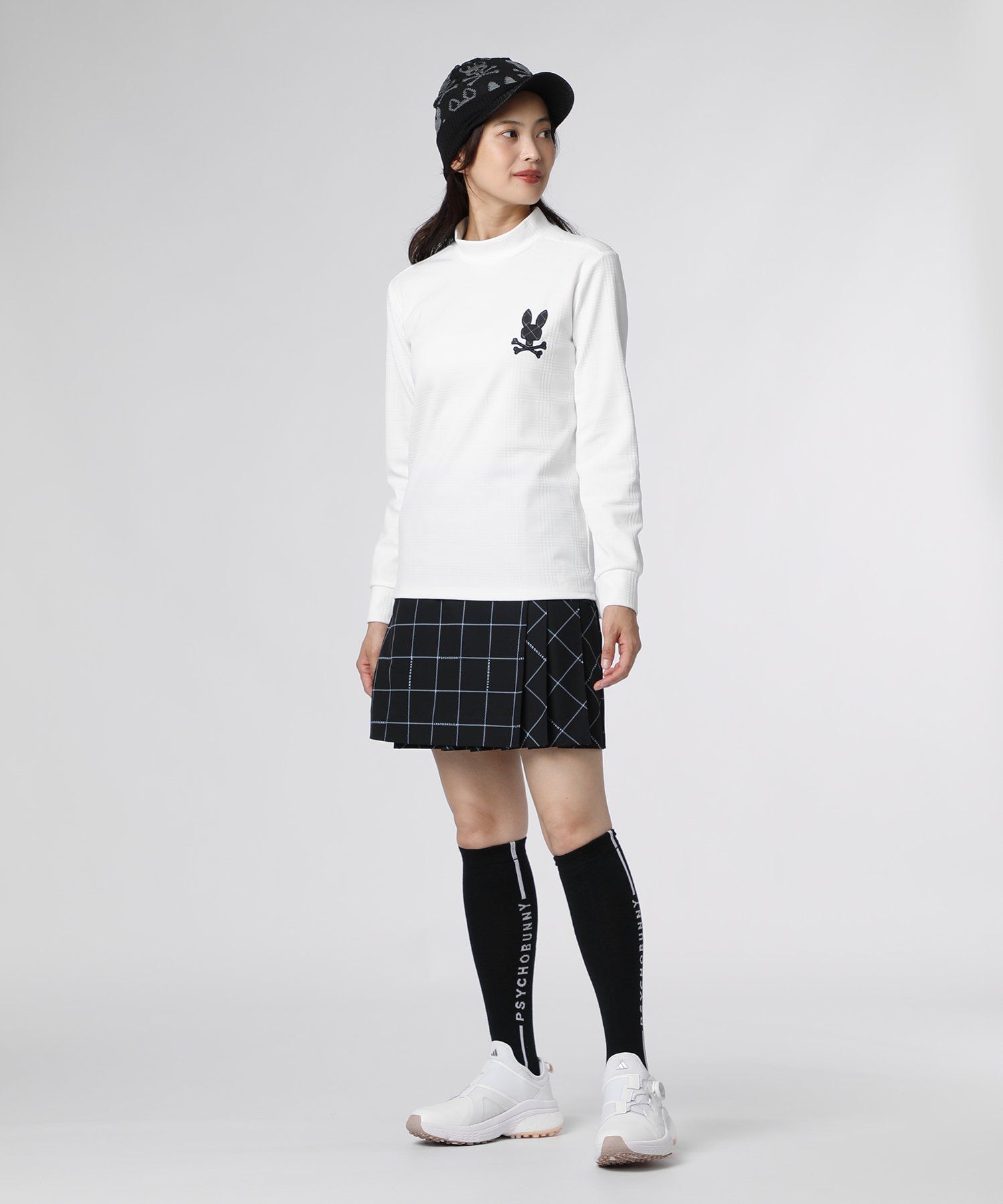GOLF] [WOMEN]リンクスジャガードチェック 長袖モックネック