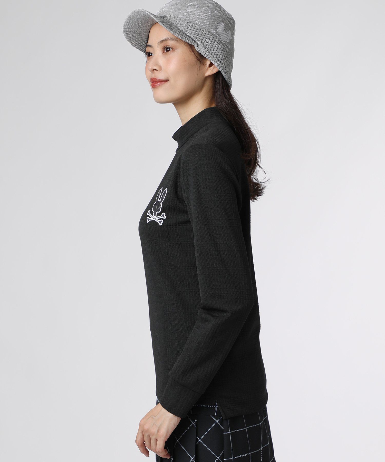 GOLF] [WOMEN]リンクスジャガードチェック 長袖モックネック