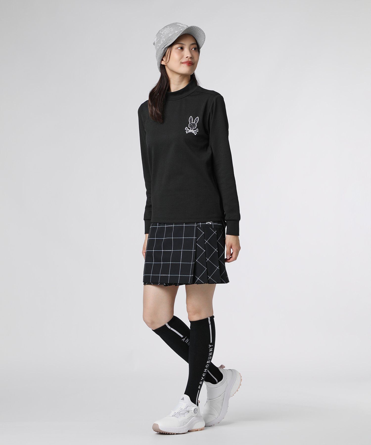 GOLF] [WOMEN]リンクスジャガードチェック 長袖モックネック