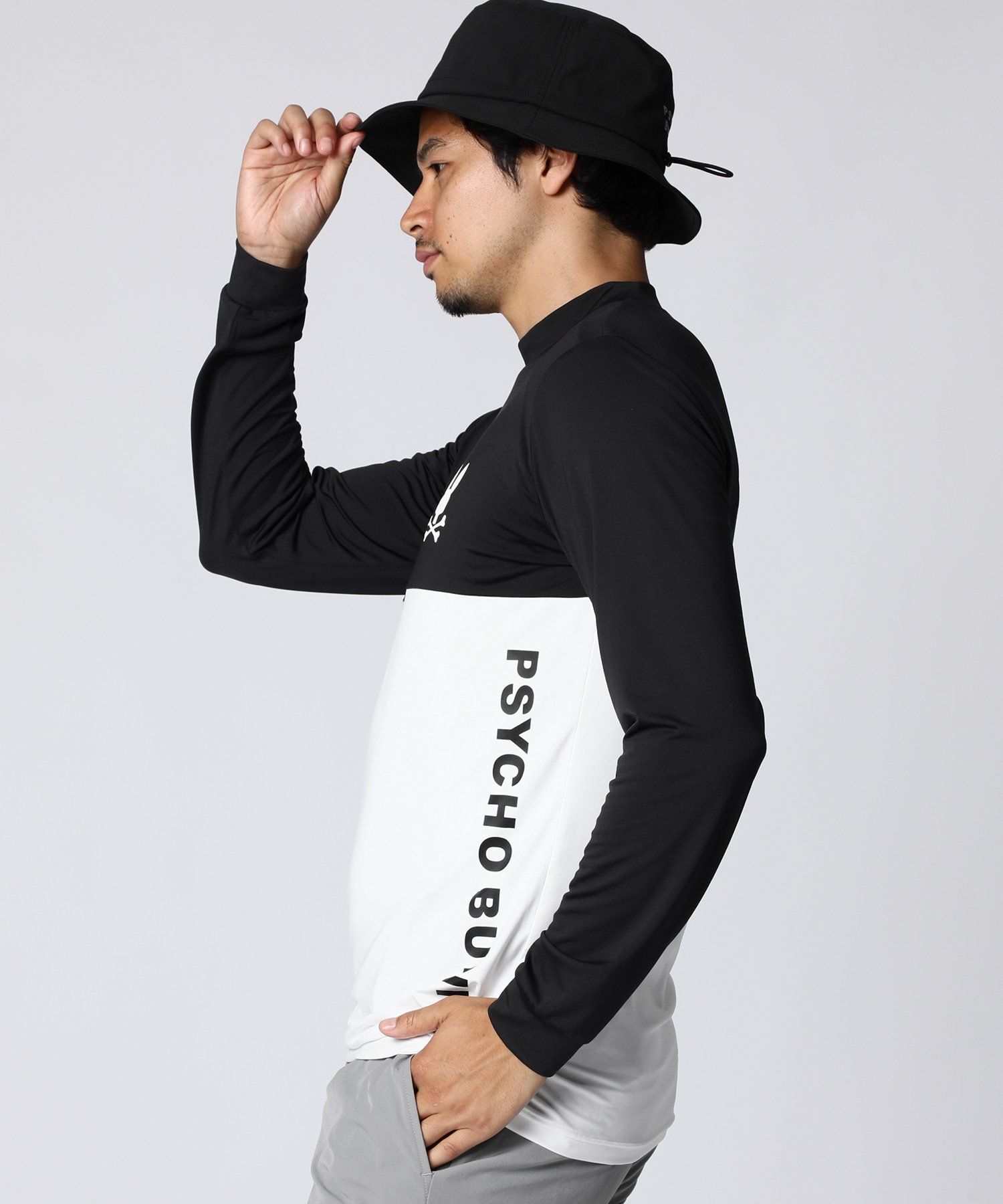 EC限定]切り替え モックネックロングスリーブTシャツ｜Psycho