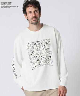 PEANUTS × Psycho Bunnyコラボ 75thデザイン 　ロングスリーブTシャツ