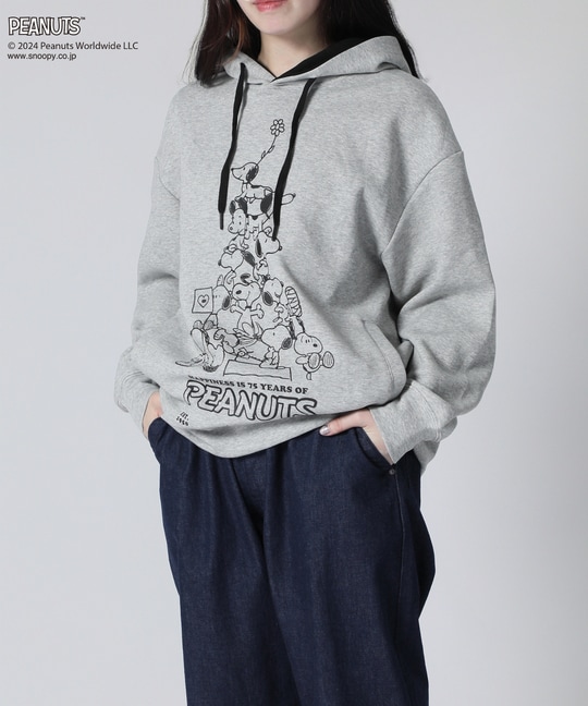 [WOMEN]PEANUTS × Psycho Bunnyコラボ 75thデザイン パーカ 