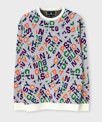 [GOLF] MULTIPLE TYPE ロゴ ジャガード 　ニット