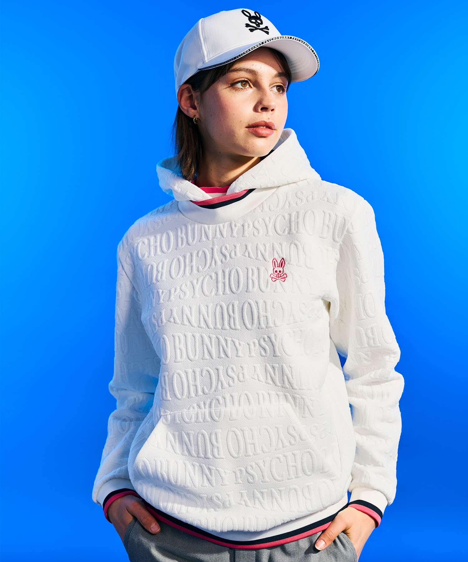 GOLF][WOMEN]フォントジャガード パーカ｜Psycho Bunny｜サイコバニー 公式ブランドサイト – Psycho Bunny  JAPAN Official Web Site