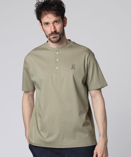 シルケットスムース ヘンリーネック Tシャツ