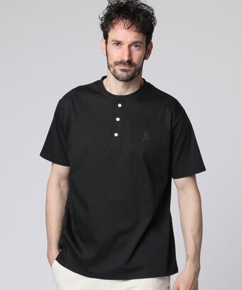 シルケットスムース ヘンリーネック 　Tシャツ