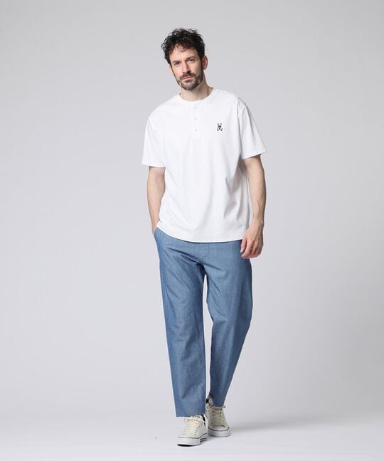 シルケットスムース ヘンリーネック Tシャツ