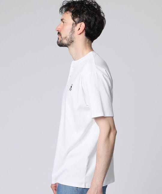 シルケットスムース ヘンリーネック Tシャツ