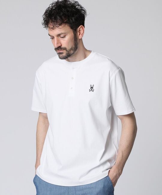 シルケットスムース ヘンリーネック Tシャツ
