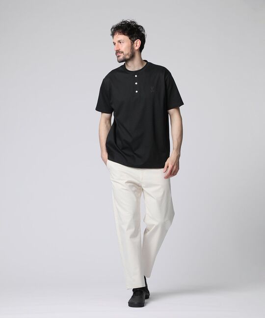 シルケットスムース ヘンリーネック Tシャツ
