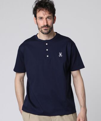シルケットスムース ヘンリーネック 　Tシャツ