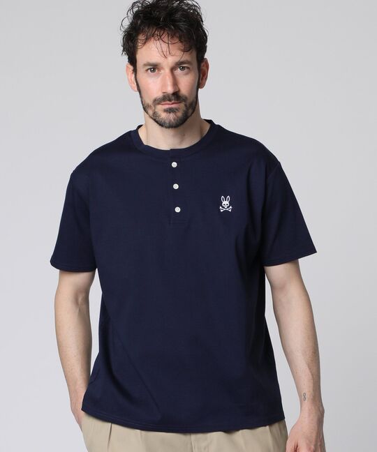 シルケットスムース ヘンリーネック Tシャツ