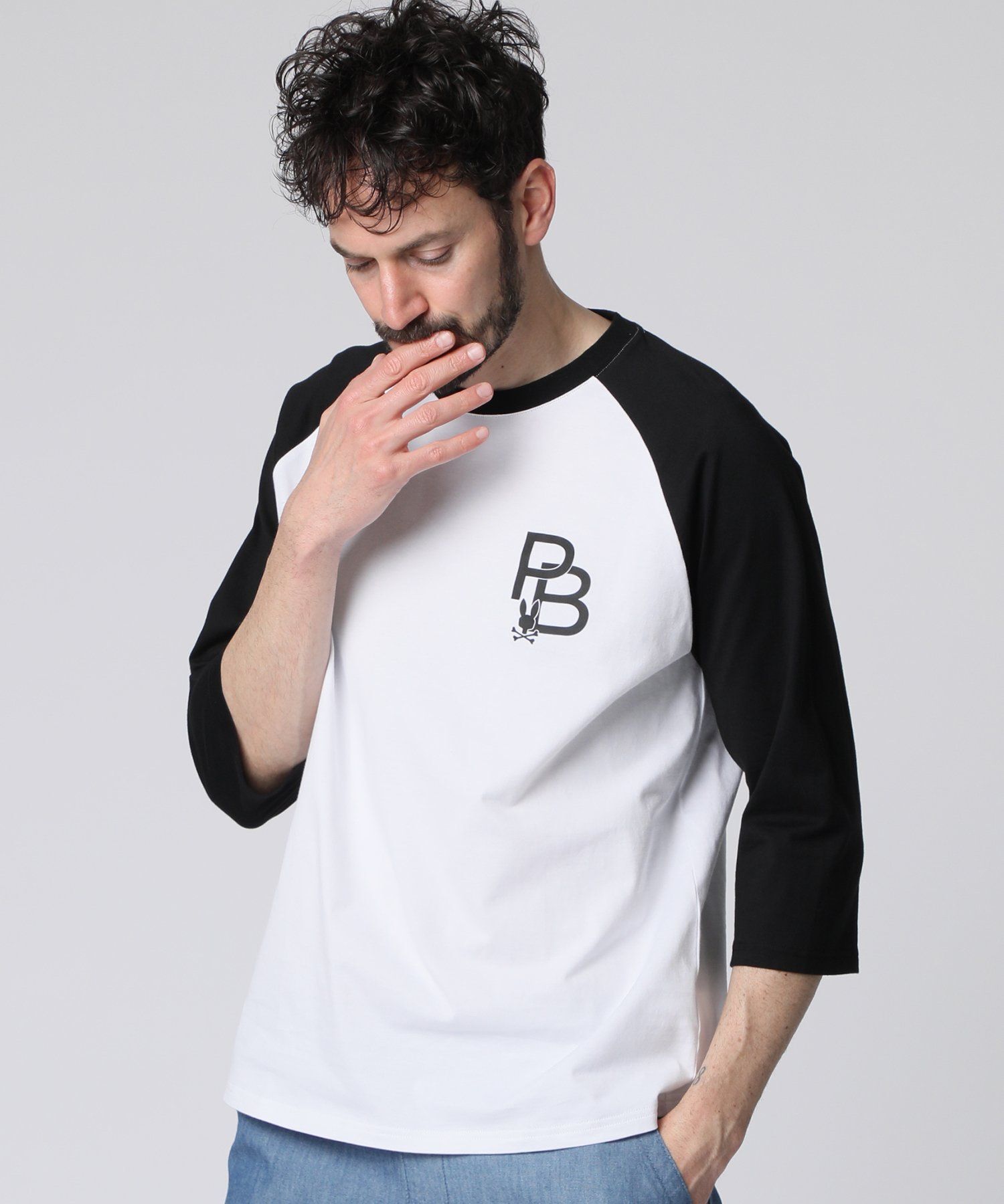 ラグランスリーブ 7分袖Tシャツ|Psycho Bunny|サイコバニー ラグランスリーブ 7分袖Tシャツ|Psycho Bunny|サイコバニー