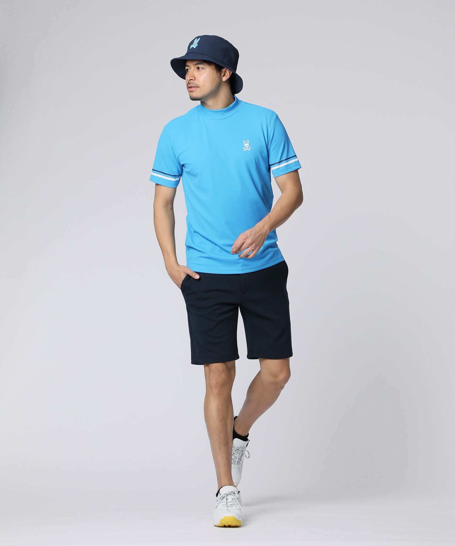 GOLF]スペースマスター ジャガードロゴ 半袖モックネック