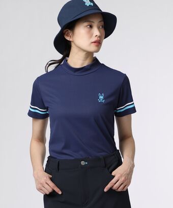 [GOLF][WOMEN]スリーブライン　 モックネックTシャツ