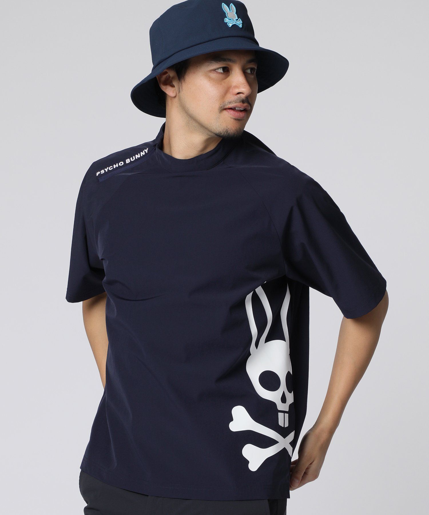 レビュー高評価商品 GOLF] モックネックTシャツ リラックスフィットビッグバニーロゴ メンズウェア